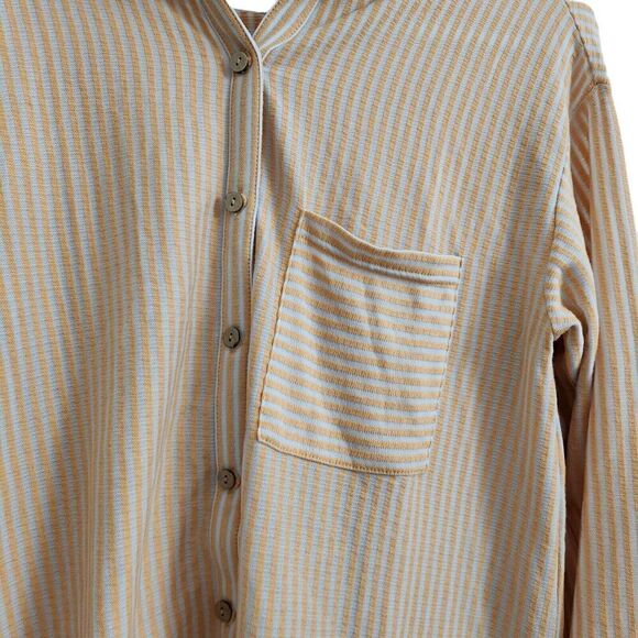 Free People Beach Better Days Top XS Orange Striped Boho Button-Up Oversized - Picture 3 of 10